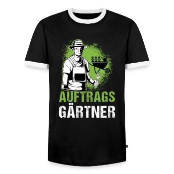 Hobbygärtner Gartenarbeit Garten Auftrags Gärtner - Männer Kontrast-T-Shirt - Schwarz/Weiß - Vorne - AI Model Female 172 light (172cm) & AI Model Male 178 light (178cm)