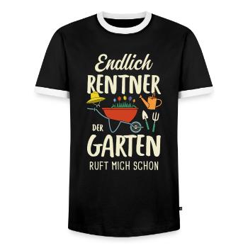 Endlich Rentner Der Garten Ruf Mich Schon - Männer Kontrast-T-Shirt - Schwarz/Weiß - Vorne - AI Model Female 172 light (172cm) & AI Model Male 178 light (178cm)