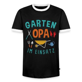 Gartenarbeit Landschaftsgärtner Garten Opa - Männer Kontrast-T-Shirt - Schwarz/Weiß - Vorne - AI Model Female 172 light (172cm) & AI Model Male 178 light (178cm)