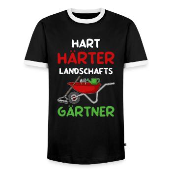 Gartenarbeit Landschaftsgärtner Garten - Männer Kontrast-T-Shirt - Schwarz/Weiß - Vorne - AI Model Female 172 light (172cm) & AI Model Male 178 light (178cm)