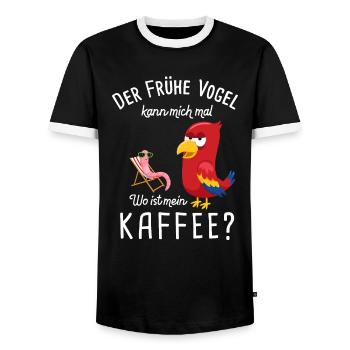 Kaffee Zubehör Koffein Getränk Wachmacher Kaffee - Männer Kontrast-T-Shirt - Schwarz/Weiß - Vorne - AI Model Female 172 light (172cm) & AI Model Male 178 light (178cm)