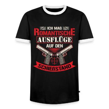 Schützenfest Schießen Schießsport Sportschütze - Männer Kontrast-T-Shirt - Schwarz/Weiß - Vorne - AI Model Female 172 light (172cm) & AI Model Male 178 light (178cm)