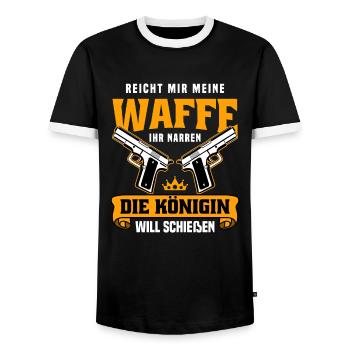 Schützenfest Schießen Schießsport Sportschütze - Männer Kontrast-T-Shirt - Schwarz/Weiß - Vorne - AI Model Female 172 light (172cm) & AI Model Male 178 light (178cm)