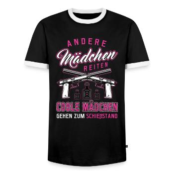 Schützenfest Schießen Schießsport Sportschütze - Männer Kontrast-T-Shirt - Schwarz/Weiß - Vorne - AI Model Female 172 light (172cm) & AI Model Male 178 light (178cm)