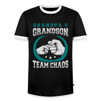 Grandpa Grandpa Grandpa Grandpa Grandpa Grandpa - Men's Ringer Shirt - black/white - Front - AI Model Female 172 light (172cm) & AI Model Male 178 light (178cm)