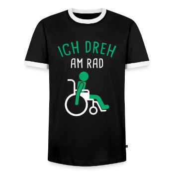 Rollifahrer Menschen Mit Behinderung Rollstuhl - Männer Kontrast-T-Shirt - Schwarz/Weiß - Vorne - AI Model Female 172 light (172cm) & AI Model Male 178 light (178cm)