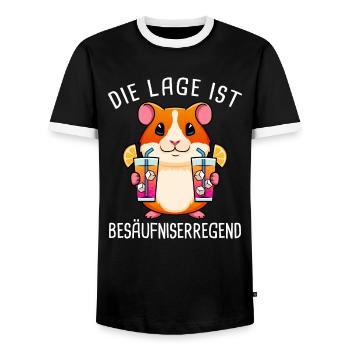 Die Lage Ist Besäufniserregend Mädelsabend - Männer Kontrast-T-Shirt - Schwarz/Weiß - Vorne - AI Model Female 172 light (172cm) & AI Model Male 178 light (178cm)