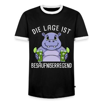 Die Lage Ist Besäufniserregend Mädelsabend - Männer Kontrast-T-Shirt - Schwarz/Weiß - Vorne - AI Model Female 172 light (172cm) & AI Model Male 178 light (178cm)