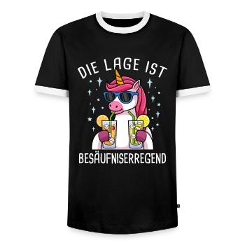 Die Lage Ist Besäufniserregend Mädelsabend - Männer Kontrast-T-Shirt - Schwarz/Weiß - Vorne - AI Model Female 172 light (172cm) & AI Model Male 178 light (178cm)