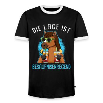 Die Lage Ist Besäufniserregend Mädelsabend - Männer Kontrast-T-Shirt - Schwarz/Weiß - Vorne - AI Model Female 172 light (172cm) & AI Model Male 178 light (178cm)