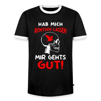 Hab Mich Röntgen Lassen Mir Gehts Gut - Männer Kontrast-T-Shirt - Schwarz/Weiß - Vorne - AI Model Female 172 light (172cm) & AI Model Male 178 light (178cm)
