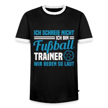 Ich Schreie Nicht Ich Bin Fußball Trainer - Männer Kontrast-T-Shirt - Schwarz/Weiß - Vorne - AI Model Female 172 light (172cm) & AI Model Male 178 light (178cm)