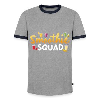 Fruit Cocktail Mixing Fruit Mix Vitamins Smoothie - Men's Ringer Shirt - grey/navy  - Front - AI Model Female 172 light (172cm) & AI Model Male 178 light (178cm)