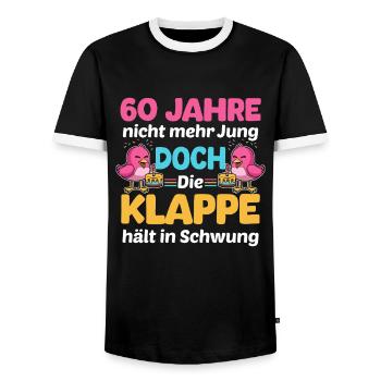 Geburtstags Spruch Vogel Geburtstag Motiv - Männer Kontrast-T-Shirt - Schwarz/Weiß - Vorne - AI Model Female 172 light (172cm) & AI Model Male 178 light (178cm)