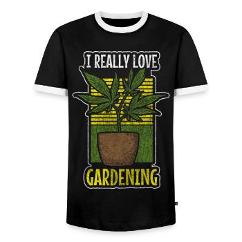 Marijuana Vaping Cbd - Men's Ringer Shirt - black/white - Front - AI Model Female 172 light (172cm) & AI Model Male 178 light (178cm)