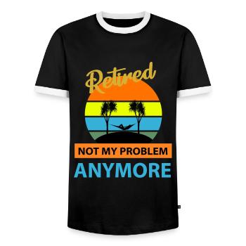 Retired Not My Problem Anymore - Pension - T-shirt contrasté Homme - noir/blanc - Devant - AI Model Female 172 light (172cm) & AI Model Male 178 light (178cm)