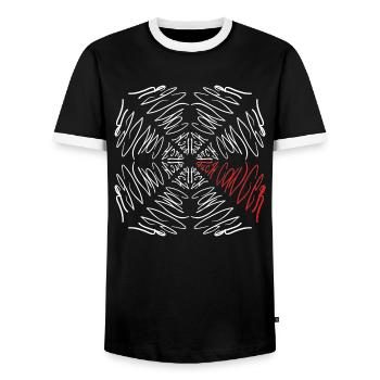 Fuck Cancer - T-shirt contrasté Homme - noir/blanc - Devant - AI Model Female 172 light (172cm) & AI Model Male 178 light (178cm)