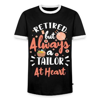 Tailor Thread Pants Bespoke Tailor - Men's Ringer Shirt - black/white - Front - AI Model Female 172 light (172cm) & AI Model Male 178 light (178cm)