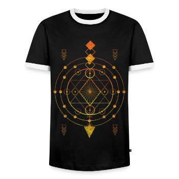 Symbol Mythology Forms Spiritual - Men's Ringer Shirt - black/white - Front - AI Model Female 172 light (172cm) & AI Model Male 178 light (178cm)