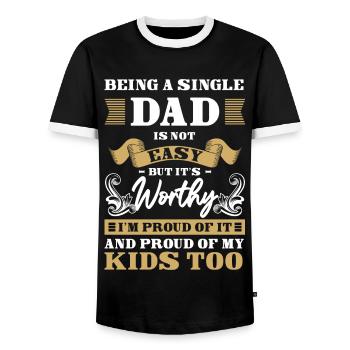 Eltern Stolz Solo Nachwuchs - Männer Kontrast-T-Shirt - Schwarz/Weiß - Vorne - AI Model Female 172 light (172cm) & AI Model Male 178 light (178cm)