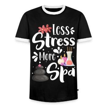Wellness Meditation Chill Pilates - Männer Kontrast-T-Shirt - Schwarz/Weiß - Vorne - AI Model Female 172 light (172cm) & AI Model Male 178 light (178cm)