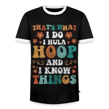 Sport Hoopdance - Men's Ringer Shirt - black/white - Front - AI Model Female 172 light (172cm) & AI Model Male 178 light (178cm)