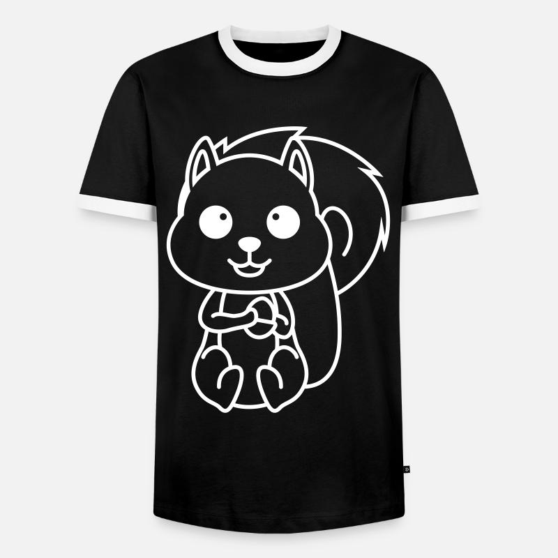 Eichhörnchen Comic Tier - Männer Kontrast-T-Shirt - Schwarz/Weiß