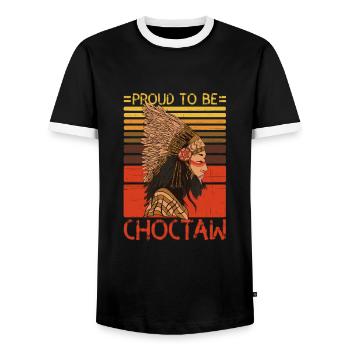Stolz darauf, Choctaw-Indianer zu sein - Männer Kontrast-T-Shirt - Schwarz/Weiß - Vorne - AI Model Female 172 light (172cm) & AI Model Male 178 light (178cm)
