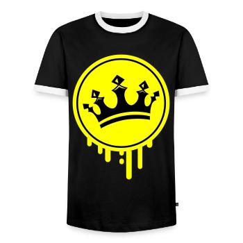 Crown King Symbol - Men's Ringer Shirt - black/white - Front - AI Model Female 172 light (172cm) & AI Model Male 178 light (178cm)