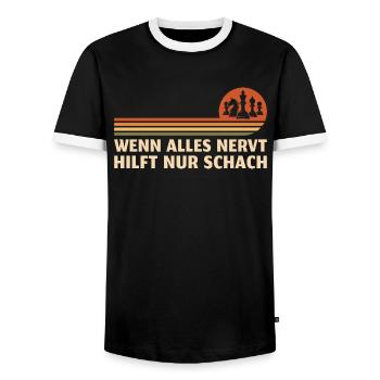 Schach Wenn alles nervt - Männer Kontrast-T-Shirt - Schwarz/Weiß - Vorne - AI Model Female 172 light (172cm) & AI Model Male 178 light (178cm)