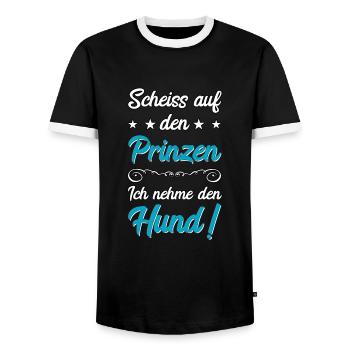 Dog Funny Dog Sayings Dog Lover Gift - Men's Ringer Shirt - black/white - Front - AI Model Female 172 light (172cm) & AI Model Male 178 light (178cm)