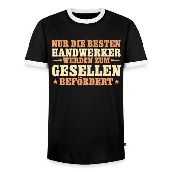 Die besten Handwerker werden Geselle - Männer Kontrast-T-Shirt - Schwarz/Weiß - Vorne - AI Model Female 172 light (172cm) & AI Model Male 178 light (178cm)