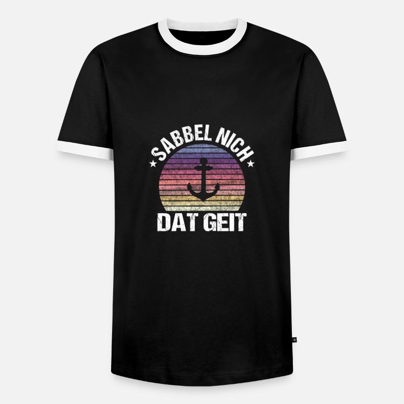Sabbel nich dat geit - Männer Kontrast-T-Shirt - Schwarz/Weiß