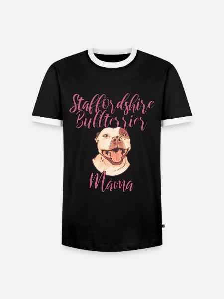 Staffordshire Bullterrier - Männer Kontrast-T-Shirt - Schwarz/Weiß