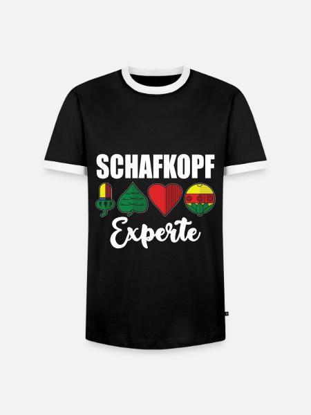 Schafkopf Experte Schafkopfkarten Bayern Watten - Männer Kontrast-T-Shirt - Schwarz/Weiß