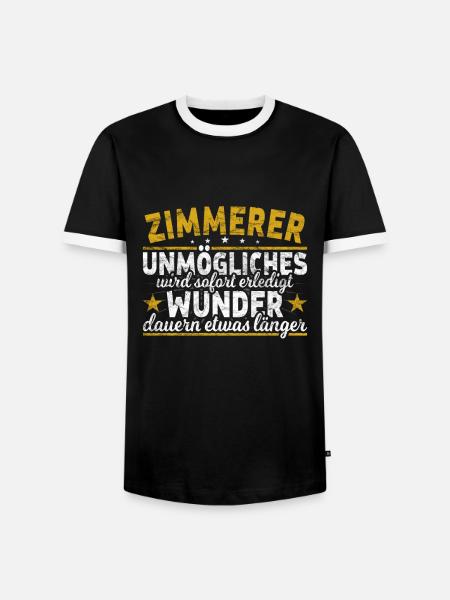 Zimmerer - Männer Kontrast-T-Shirt - Schwarz/Weiß