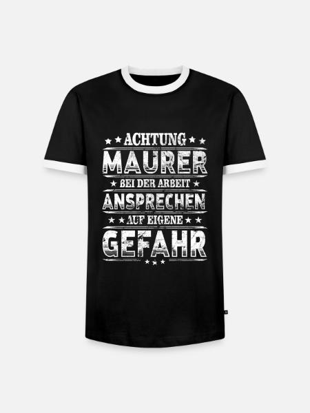 Maurer - Männer Kontrast-T-Shirt - Schwarz/Weiß