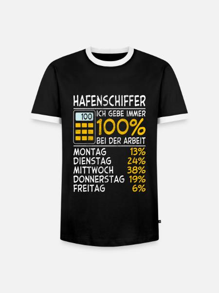 Hafenschiffer Immer 100% - Männer Kontrast-T-Shirt - Schwarz/Weiß