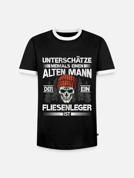 Fliesenleger - Männer Kontrast-T-Shirt - Schwarz/Weiß