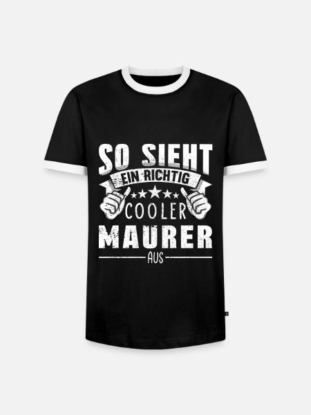 Maurer - Männer Kontrast-T-Shirt - Schwarz/Weiß