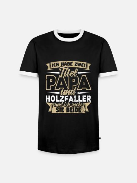 Holzfäller - Männer Kontrast-T-Shirt - Schwarz/Weiß