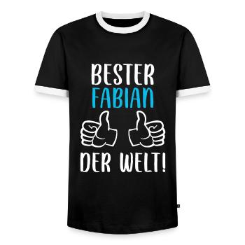 Fabian Vorname Name Geburtstag - Männer Kontrast-T-Shirt - Schwarz/Weiß - Vorne - AI Model Female 172 light (172cm) & AI Model Male 178 light (178cm)