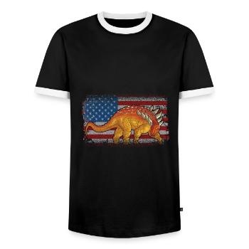 Edmontonia Dinosaur Children Dino Gift - T-shirt contrasté Homme - noir/blanc - Devant - AI Model Female 172 light (172cm) & AI Model Male 178 light (178cm)