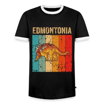 Edmontonia Dinosaur Children Dino Gift - T-shirt contrasté Homme - noir/blanc - Devant - AI Model Female 172 light (172cm) & AI Model Male 178 light (178cm)