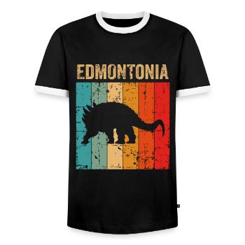 Edmontonia Dinosaur Children Dino Gift - T-shirt contrasté Homme - noir/blanc - Devant - AI Model Female 172 light (172cm) & AI Model Male 178 light (178cm)