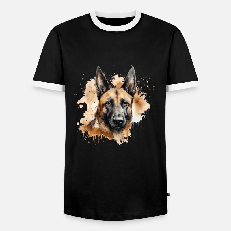 Belgian Malinois - Men's Ringer Shirt - black/white