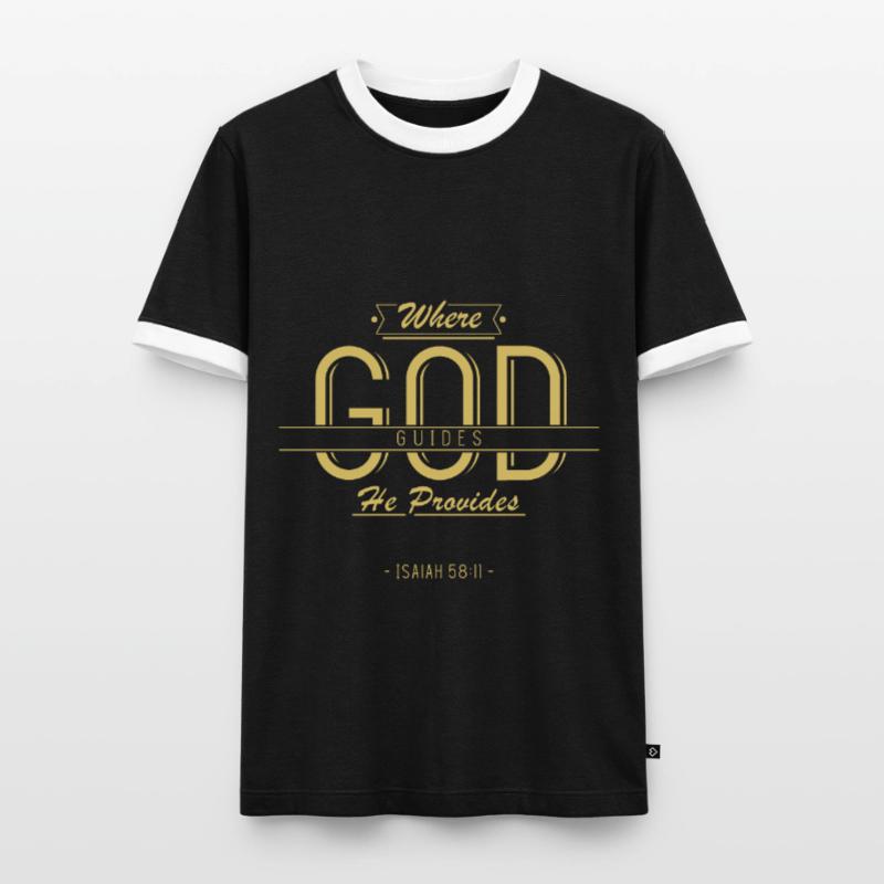 Christlich, Gott wird euch versorgen, Kirche Männer Kontrast-T-Shirt