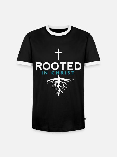 Deep in Jesus rooted - Christian - Men's Ringer Shirt - black/white