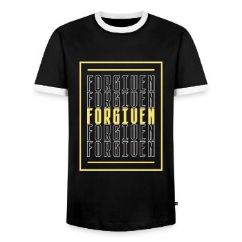pardonné - T-shirt contrasté Homme - noir/blanc - Devant - AI Model Female 172 light (172cm) & AI Model Male 178 light (178cm)