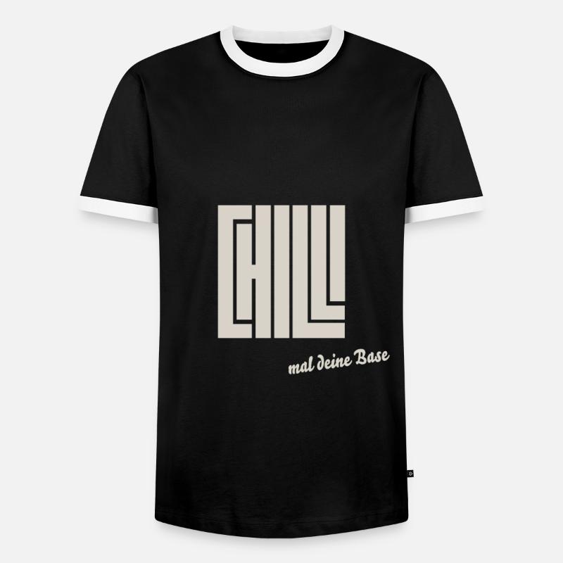 chill your base - Men's Ringer Shirt - black/white